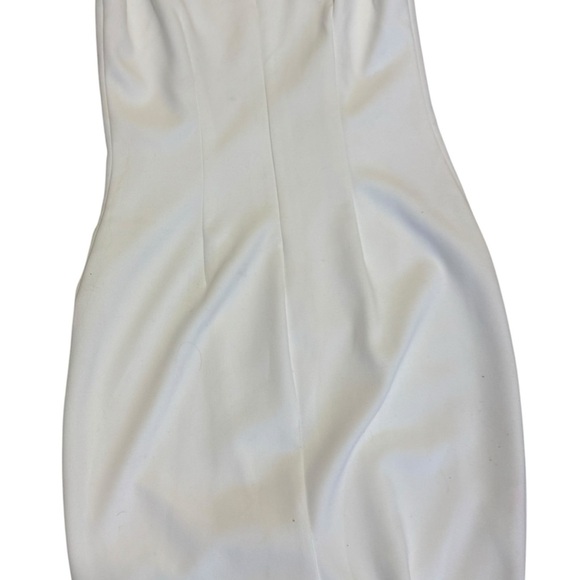 VTG Y2k CACHE Classic Ivory Beaded Bodycon Dress Corporate Chic Elegant White 2 - Picture 13 of 14